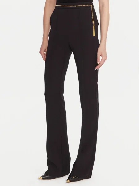 Elisabetta Franchi pantaloni evazați high waist negru