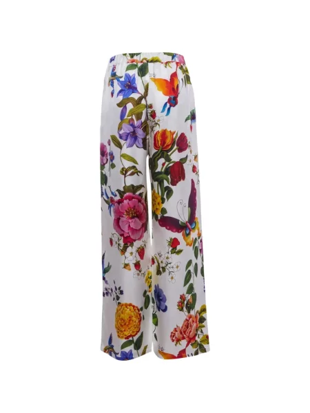 Pantaloni Weekend Max Mara cu model floral cu imagine alb