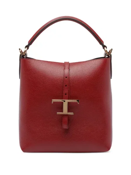Geantă bucket Tod's cu cataramă roșu