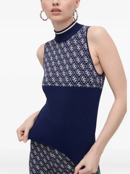 Top Guess fără mâneci albastru