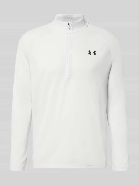 Bluza z krótkim zamkiem błyskawicznym i nadrukiem z logo Under Armour szara