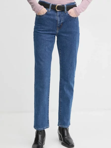 Levi's blugi slim fit pentru femei HIGH RISE STRAIGHT albastru