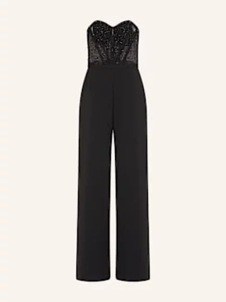 Hey Kyla Off-Shoulder Overal S Ozdobnými Kamínky černá