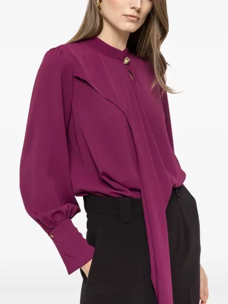 Bluză Nissa din șifon drapată violet