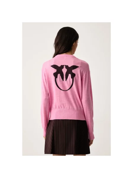 Sweter Pinko wełniany różowy