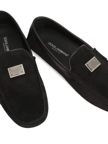 Pantofi loafer Dolce & Gabbana din piele de căprioară negru