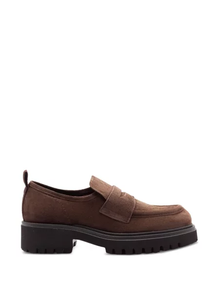 Pantofi loafer Guglielmo Rotta din piele de căprioară cu platformă maro