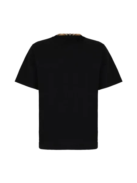Koszulka Burberry z logo w kratę czarna