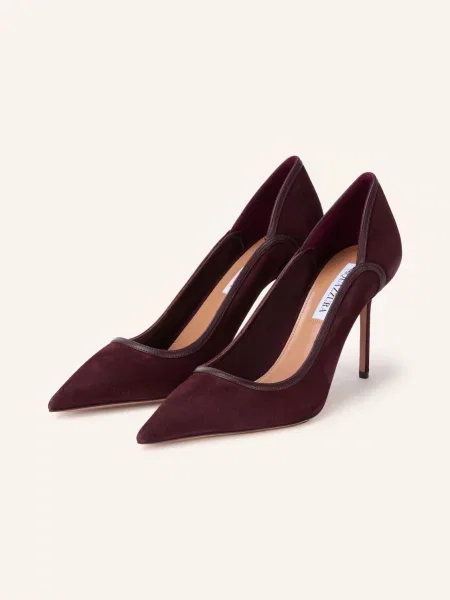 Aquazzura Lodičky Plush Pump 85 tmavě červená