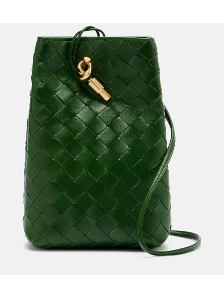 Geanta crossbody Bottega Veneta din piele verde