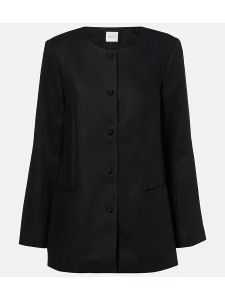 Lniana kurtka Posse czarna