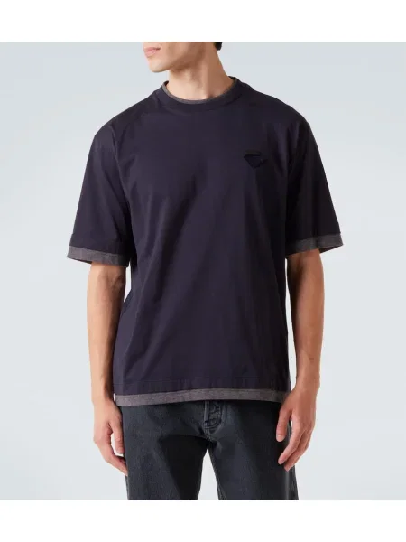 Tricou Prada din jerseu albastru