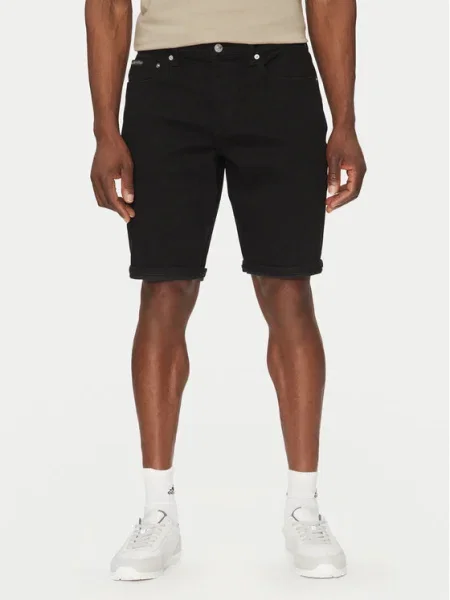 Calvin Klein Jeans Pantaloni scurți de blugi negru