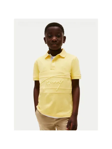 Tommy Hilfiger Polo marškinėliai Flag Regular Fit geltona