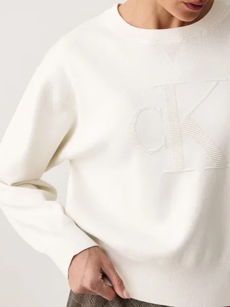Calvin Klein Jeans пуловер дамски с бежово