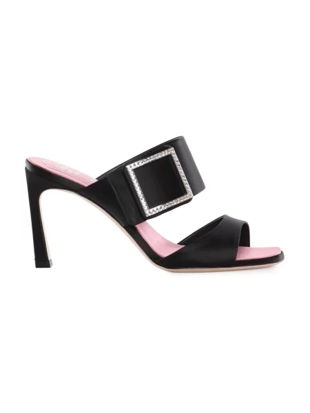 Klapki mules Roger Vivier skórzane czarne