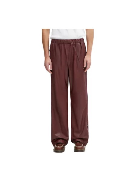 Rains spodnie Rains x Umbro bordowy proste high waist czerwone
