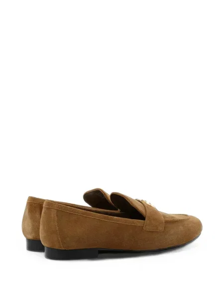 Pantofi loafer Tory Burch din piele de căprioară cu autograf maro