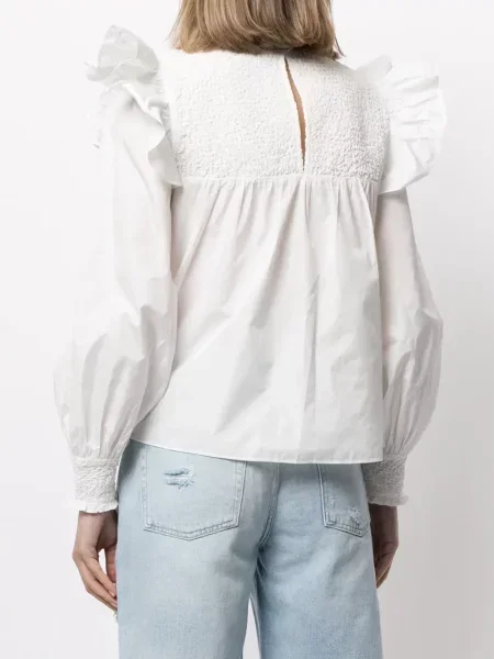 Bluză Cinq A Sept cu volane alb