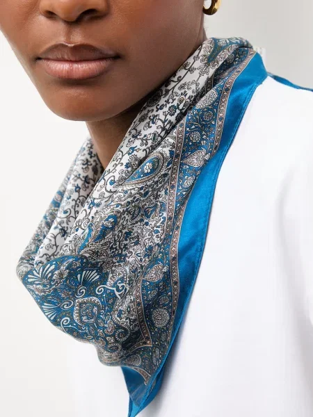 Svilena marama Answear.LAB iz kolekcije Unscripted plava