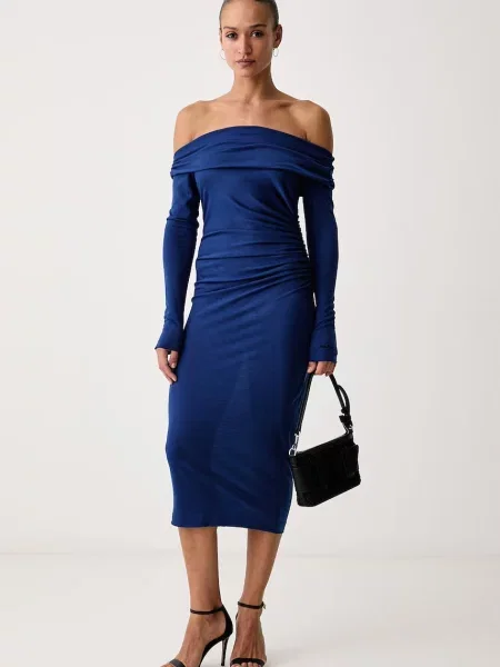 Pinko Rochie Novaline cu adaos de lână albastru