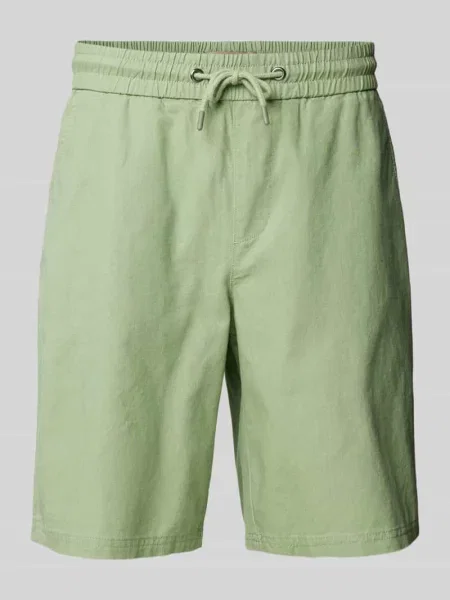 Szorty z dzianiny dresowej o kroju regular fit z mieszanki lnu model ‘BAY’ Blend