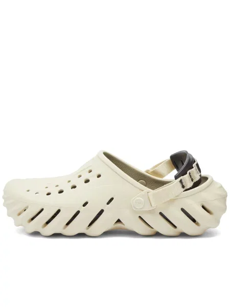 Crocs klapki Echo Clog damskie na platformie beżowy