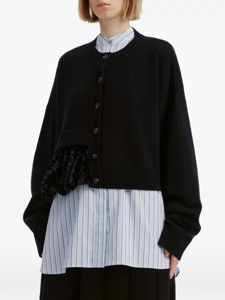 Decupat cardigan Enföld de catifea negru