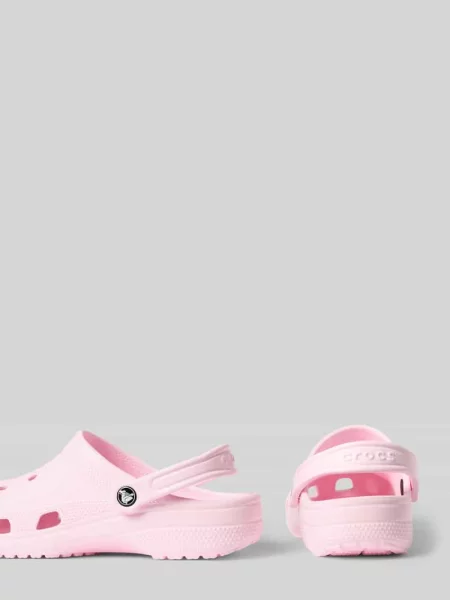 Chodaki z detal z logo Crocs różowe