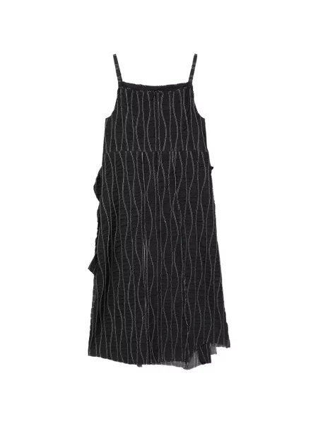Rochie maxi Tomboy cu volane negru