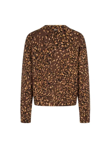 Sweter Twinset z nadrukiem ze sznurkiem brązowy