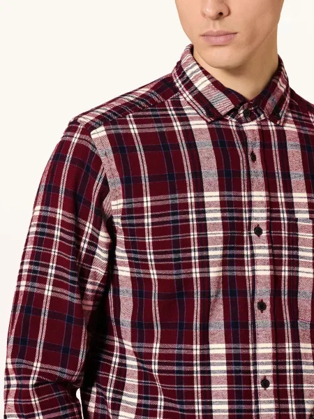 Joop! Jeans Flanelová Košile Hali Regular Fit tmavě červená / tmavě modrá bílá