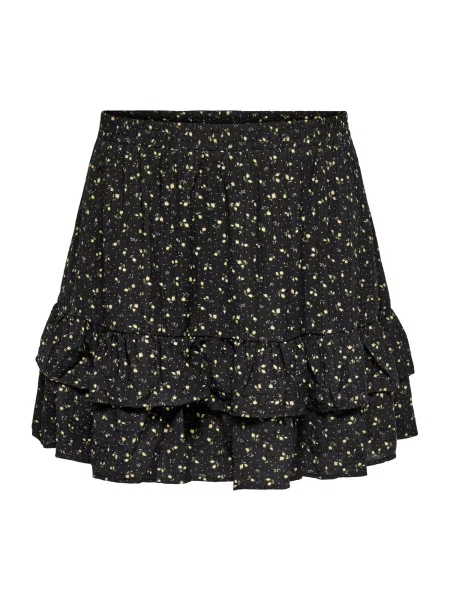 ONLY Carmakoma Fustă CARAlberthe galben deschis negru