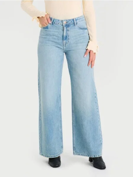 Джинси wide leg бірюзовий
