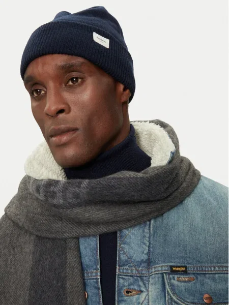 Шапка с вълна Pepe Jeans YELA HAT с фина плетка тъмносиньо