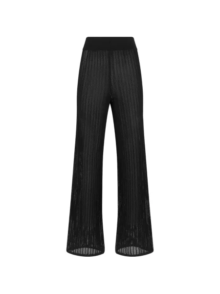 Dzianinowe spodnie Alpha Studio prążkowane czarne