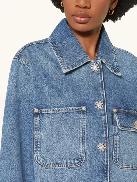 Allsaints Kurtka Dżinsowa Bex Z Kamieniami Ozdobnymi blau niebieska