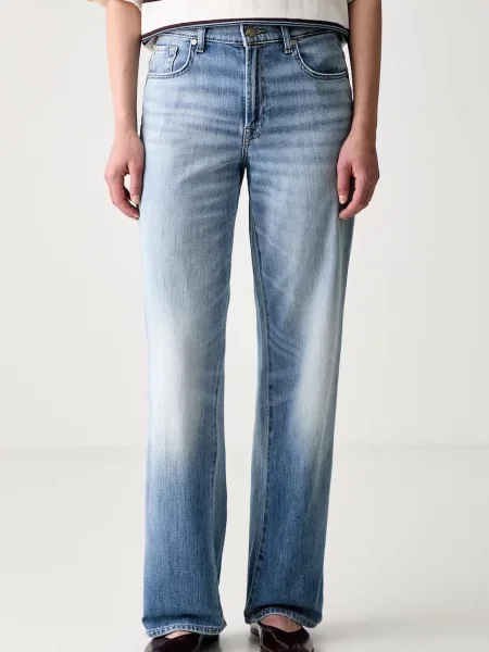 7 FOR ALL MANKIND blugi straight pentru femei albastru