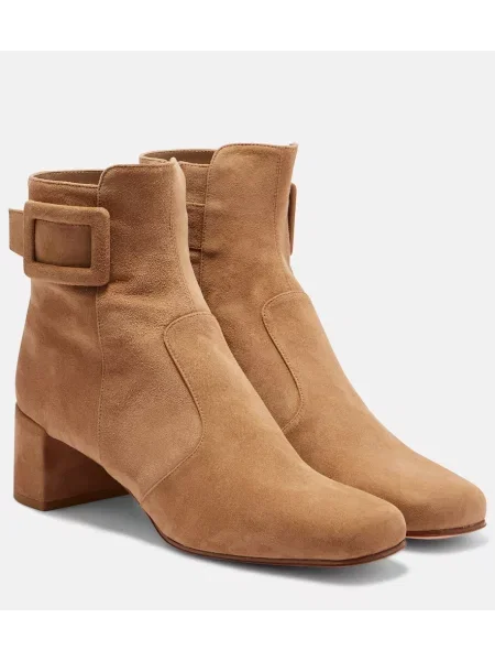Cizme scurte Roger Vivier din piele maro