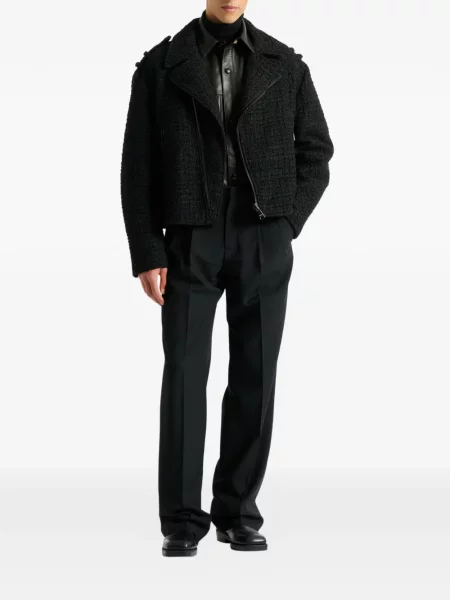 Geacă Balmain din tweed negru