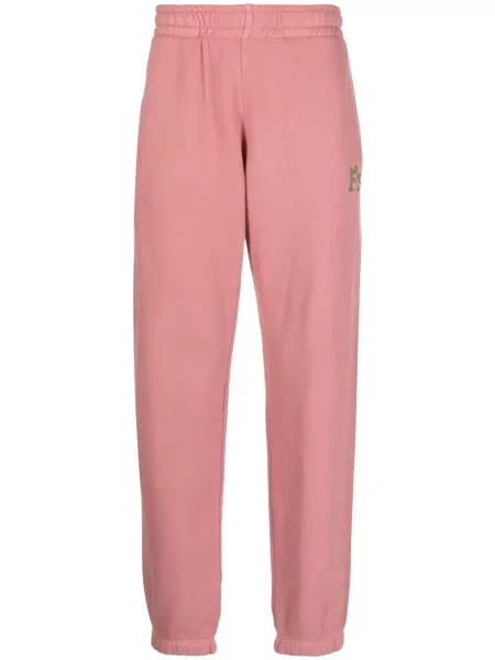 Pantaloni President's cu broderie roz