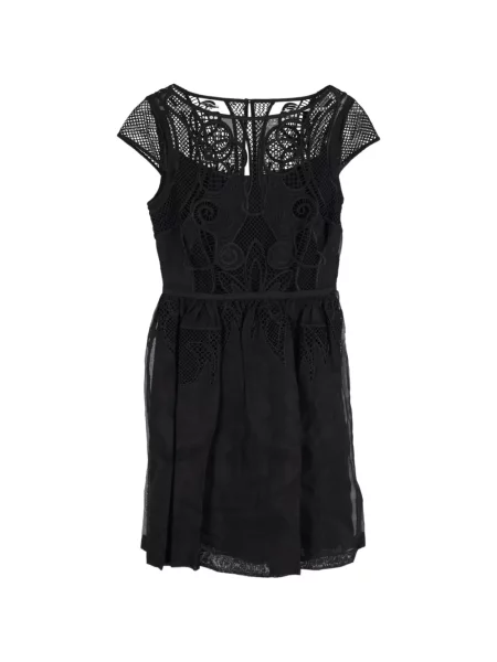 Rochie mini Temperley London din dantelă de costum negru