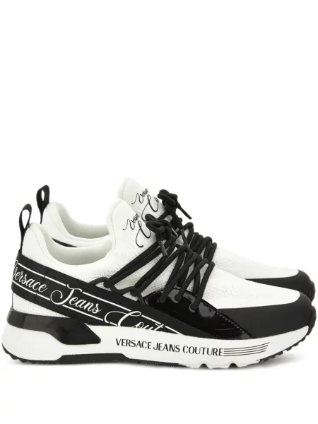 Sneakerși Versace Jeans Couture cu șireturi din dantelă alb