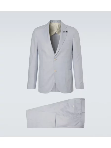 Vlněný oblekový oblek Lardini modrý