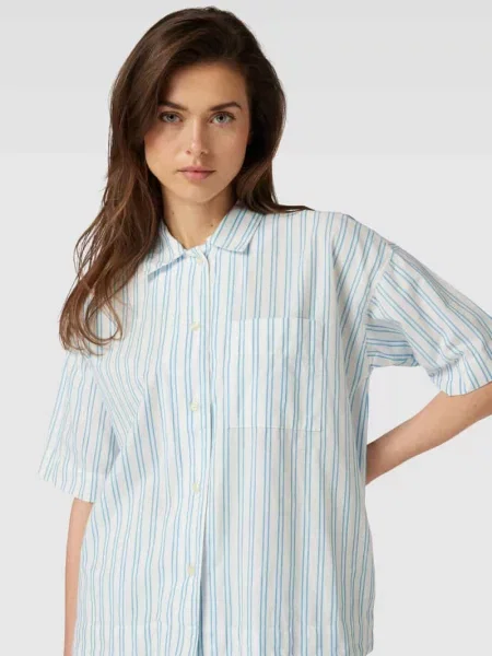 Bluzka koszulowa ze wzorem w paski Knowledge Cotton Apparel