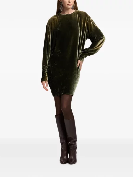 Rochie mini Ralph Lauren Collection de catifea verde