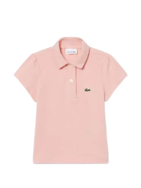 Koszulka polo dziecięca Lacoste różowa