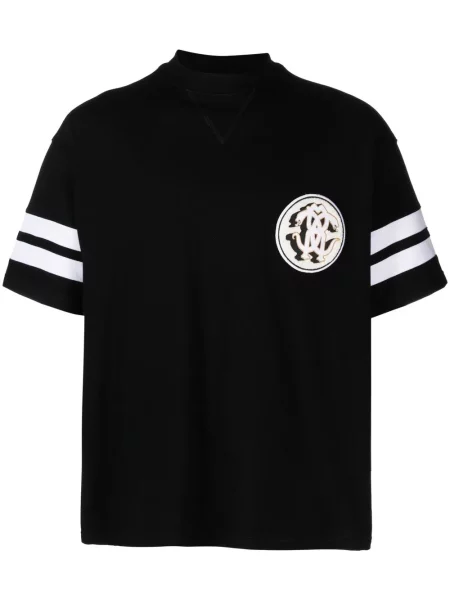 Tricou Roberto Cavalli cu model piele de șarpe negru