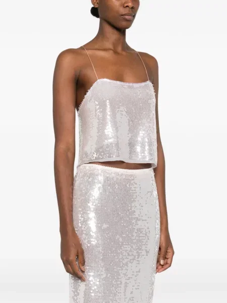 Top Forte Forte z cekinami różowy