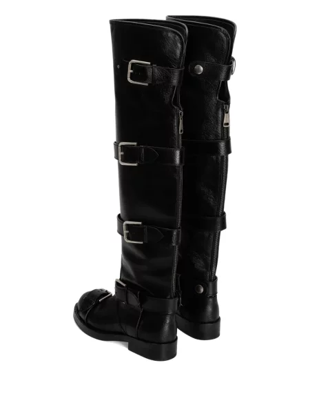 Botine Dolce & Gabbana din piele cu cataramă negru